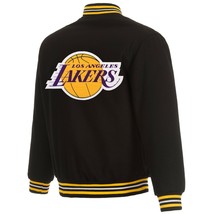 NBA Los Angeles Lakers JH Design Wool Reversible Jacket with Embroidered Logos  - £142.22 GBP