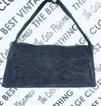 VINTAGE GENUINE CORDE BLACK  BAG Top Handle  PURSE 1940s Medium Rockabilly - $687.75 MXN
