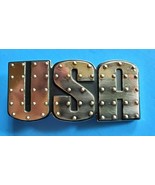 &quot; U S A &quot;  Belt Buckle Chrome #6692 - Rare - $20.31 CAD