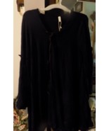 Pink Blush Ruffled sleeve, front brown tie up maternity navy blue dress ... - $303.91 MXN