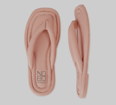 new NO BOUNDARIES Women&#39;s sz 6 Rose Pink Puffy Faux Leather Flip Flop Sandals - £11.66 GBP