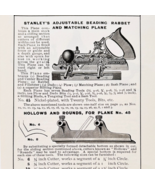 1900 Stanley Tools Rabbet Plane Advertisement Victorian Wood Engraving F17F - $19.99