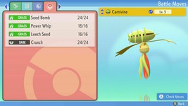 Pokemon BDSP Shiny Carnivine 6IVs Max EVs Custom item &amp; OT name - £3.91 GBP