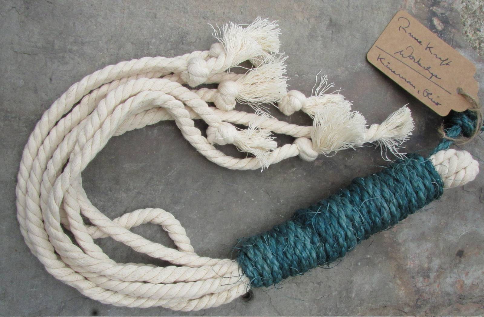 Cotton-Sisal Discipline Whip with Teal or Scarlet Grip: Tool of Initiation - $23.00