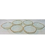 6 Anchor Hocking Fire King White Swirl Gld Trm Milk Glass Dessert Berry ... - $45.12 CAD