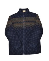 Vintage Northern Reflections Fleece Jacket Womens L Nordic Fair Isle Full Zip - £22.90 GBP
