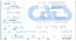 Vintage Ozzy Osbourne Ticket Stub January 10 1989 Kansas City Missouri - £18.61 GBP