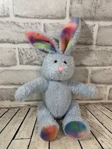 Emrad Creations small blue plush Easter bunny rabbit tie dye rainbow ears feet - £15.56 GBP