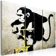 Tiptophomedecor Stretched Canvas Street Art - Banksy: Monkey With Detona... - £79.92 GBP+