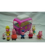 Peppa Pig LARGE MIXED CHARACTERS DOLLS &amp; VAN BUS TOY FIGURES LOT - £19.45 GBP