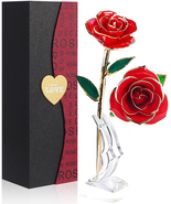 Gold Dipped Rose 24K Red Gold Plated Rose - Everlasting Long Stem Real R... - $59.84 CAD