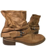 Marc Fisher Womens Rosan Ankle Boots Brown Buckle Perforated Pull On Sho... - $357.88 MXN