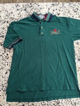 Vintage APPLEBEE&#39;S Bar &amp; Grill Polo Shirt Sz M Medium green Employee Uniform - £35.17 GBP