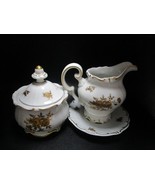 &quot;Weimar&quot; Germany fine bone china Katarina pattern creamer and sugar c1940s - $128.63 CAD