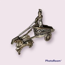 Vintage Sterling Silver 925 Damascene Brooch Pin Roman Soldier  in Chari... - $57.61 CAD