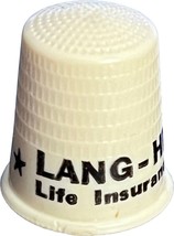 Lang-Heenan &amp; Co. Life Insurance Collectible plastic Thimble - £9.39 GBP