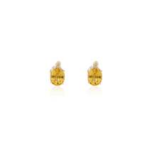 18K Gold Yellow Sapphire Oval Studs - £207.62 GBP