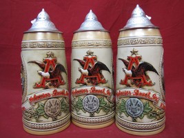 Lot of Vintage Anheuser-Busch &quot;Letter Series&quot; Beer Steins (C,H, &amp; J Series) - £23.48 GBP