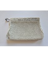 1929 Vintage Art Deco Clutch Beaded Microbead Antique White Talon Zipper... - $69.29