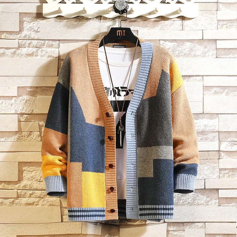 Ugly Christmas  Vintage Cardigan Oversized s Plaid  Pullover Hip Hop Streetwear  - £112.37 GBP