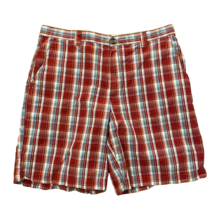 Columbia Red Cotton Plaid Shorts Mens 38 Summer Casual Travel Outdoors - $12.00