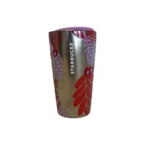 Starbucks 12 oz. 2021 Holiday Pine Cone Ceramic Tumbler Silver Red Laven... - £19.37 GBP
