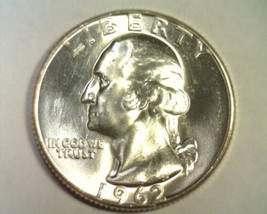 1962 WASHINGTON QUARTER GEM UNCIRCULATED GEM UNC. NICE ORIGINAL COIN FAS... - $29.00