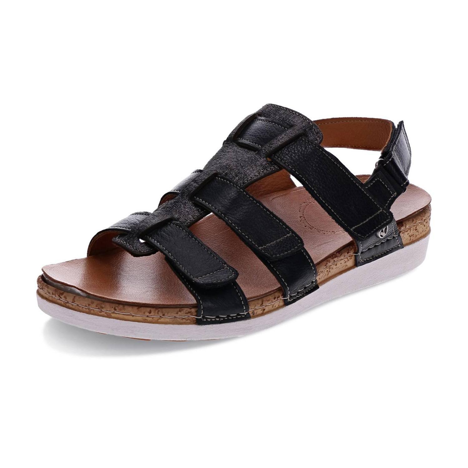 Revere Women&#39;s Santorini Gladiator Sandal Black/gold - $125.00