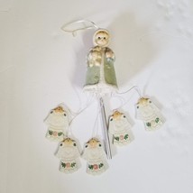 Glittery Snow Angel Windchime Winter Holiday Decoration Wind Chime - £8.61 GBP