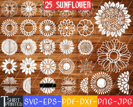 Sunflower Svg, Flower Svg, Half Sunflower Svg, Sunflower Clipart, Sunflo... - $2.99