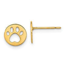 14k Madi K Kids Pawprint Post Earrings GK956 - £69.63 GBP