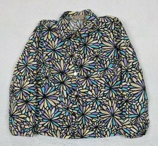 Life Style Womens Floral Print Shirt Jacket Size pl Cotton Multicolor - $8.68