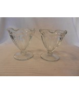 Set of 2 Vintage Clear Glass Ice Cream or Dessert Cups Scallop Edges 4&quot; ... - $40.00