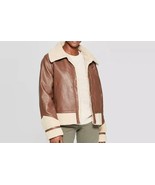 Universal Thread Goods Co.™ ~ Medium ~ Sherpa ~ Moto ~ Faux Leather Brow... - £29.41 GBP