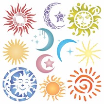 Celestial Harmony Stencil Set - 8.5 x 8.5 inch Moon, Sun, and Star Layering Sten - $38.60