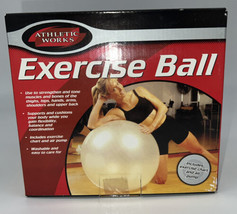 NEW Athletic Works 65cm Crystal Edge Exercise Body Ball Wall Chart Air Pump - £18.90 GBP