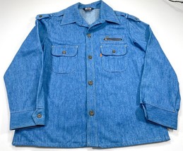 Vintage Levi&#39;s Orange Tab XL Denim Long Sleeve Button Up Shirt WPL 423 RARE - £118.61 GBP