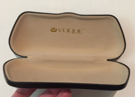 Vogue eyeglass case black outside, tan inside, hard case - $9.89