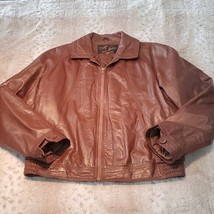 Vintage Montgomery Ward Leather Bomber Jacket Size 42/M/12 Unisex Jacket - £181.45 GBP