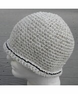 Winter Beige/White Crocheted Medium Size Beanie - Handmade by Michaela - $42.44 CAD