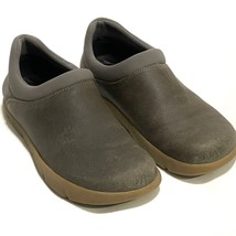 Kalso Earth Mana Womens 6 Gray Leather Negative Heel Comfort Clogs Shoes Slip On - £47.24 GBP