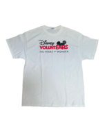 new DISNEY VOLUNTEARS 100 Years Of Wonder Men&#39;s sz XL White Crew Tee Shirt - $26.94 CAD