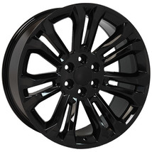 GMC Gloss Black 22&quot; Split Spoke Wheels Rims For 2000-2024 Sierra Yukon Denali - $949.41