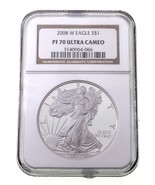 2008-W S $1 Argento American Eagle a Prova Di Selezionato By NGC Come PF... - $173.68