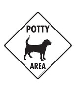 Dog Potty Area with Dog Standing Aluminum Dog Pooping Sign - 6&quot; x 6&quot; - $9.95