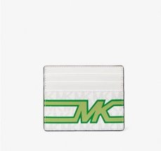 New Michael Kors Cooper Tall Card Case PVC with Leather Bright White /Pa... - £22.75 GBP