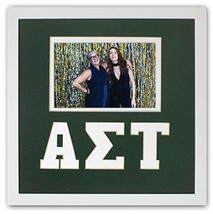 Alpha Sigma Tau Sorority Licensed Picture Frame 4x6 photo Green and White - £27.85 GBP