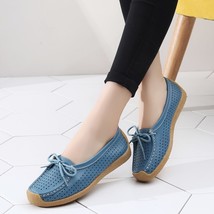 New Women Shoes Women Flats Loafers Genuine Leather Female Shoes Slip on Ballet  - £21.93 GBP