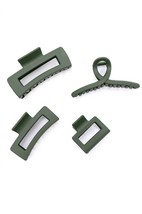 123 Amore women&#39;s claw clip set in Forest Green - size One Size - $31.68