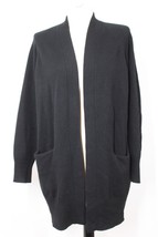 Vince XS Black Cashmere Raglan Sleeve Open-Front Long Cardigan Sweater Pockets - £59.79 GBP